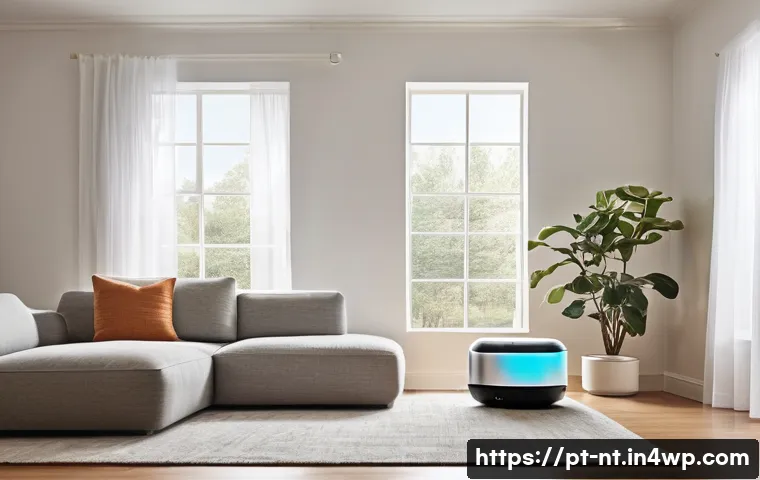 히든 테크놀로지 제품 리뷰  어떤 것들이 있는가 - **Prompt:** A cozy and modern living room where technology seamlessly blends into the environment. A...