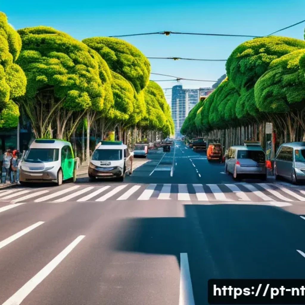 히든 테크놀로지와 스마트 시티의 관계 - A vibrant urban street scene in a Brazilian city featuring smart traffic management technology: dyna...